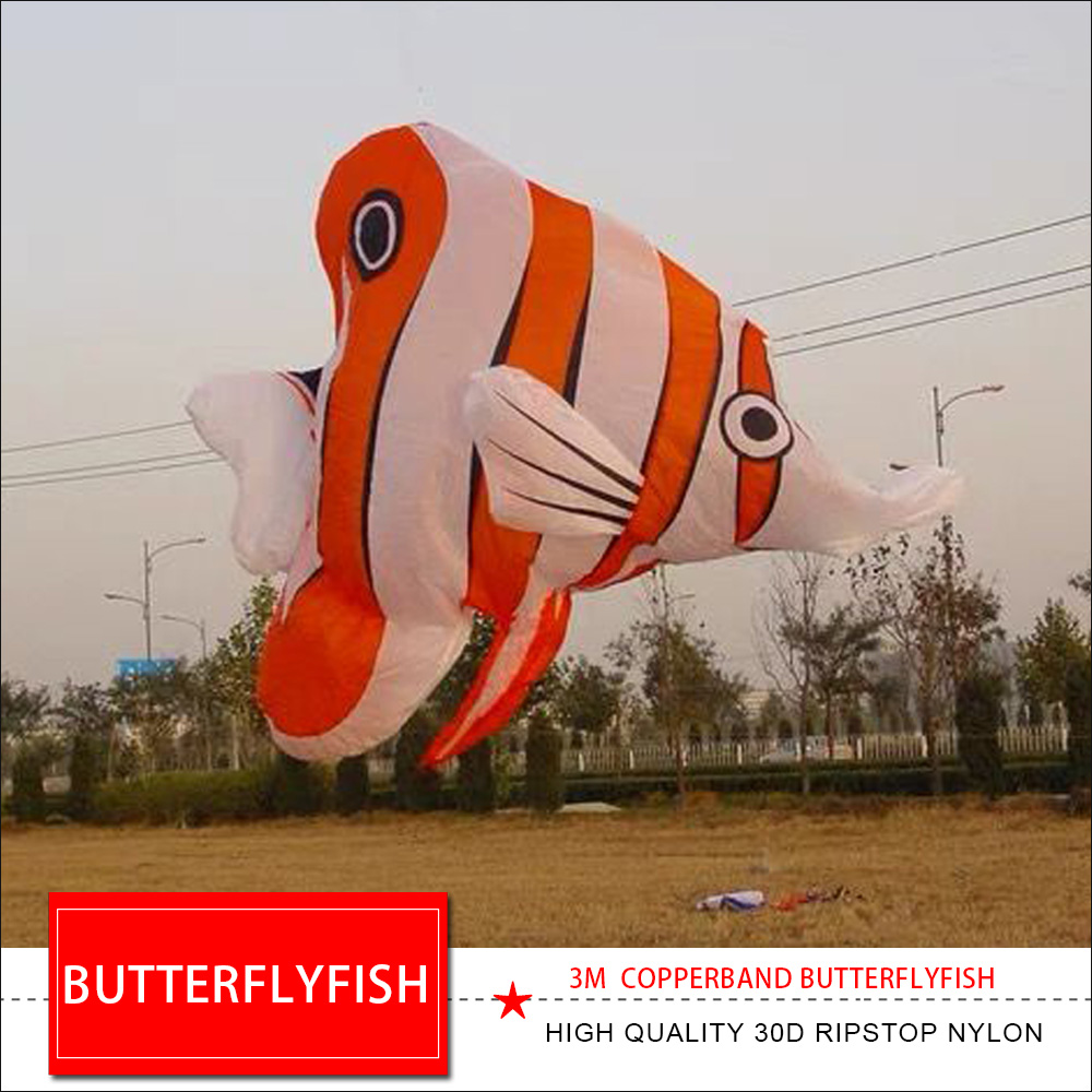 새로운 도착 3m Copperband Butterflyfish 라인 세탁 부드러운 풍선 바람 양말 펜던트